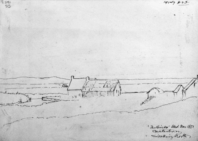 Mantell, Walter Baldock Durrant 1820-1895 :`The Bricks' Wed Nov 1851. Canterbury looking north