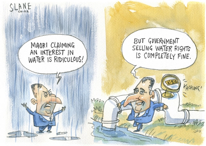 Slane, Christopher, 1957- :'Maori claiming an interest in water is ridiculous! But government selling water rights is completely fine.' 20 July 2012