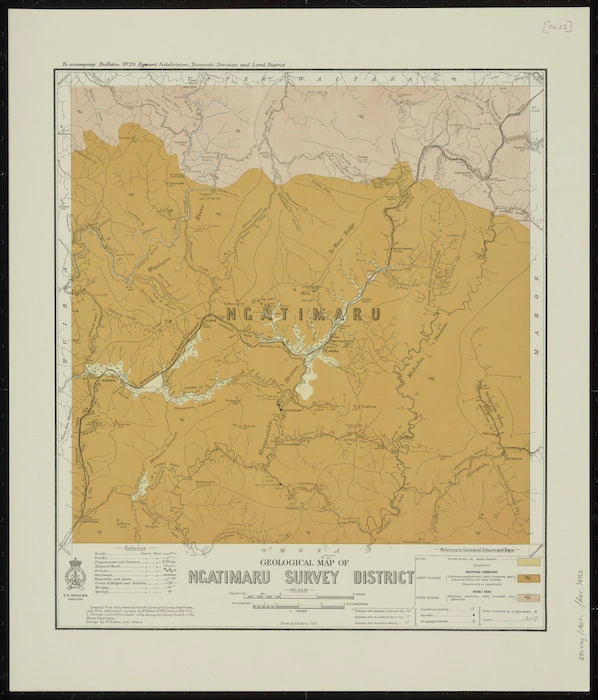 Geological map of Ngatimaru Survey District / drawn by G.E. Harris.