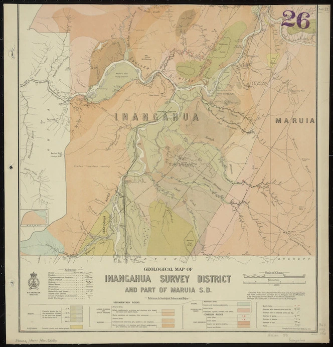 Geological map of Inangahua Survey District / compiled and drawn by G.E. harris.