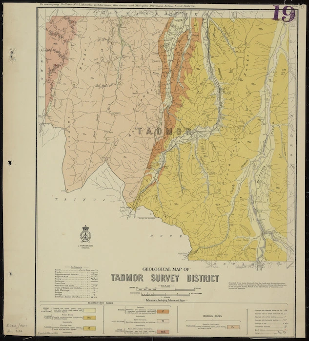 Geological map of Tadmor survey district / drawn by G.E. Harris, 1930.
