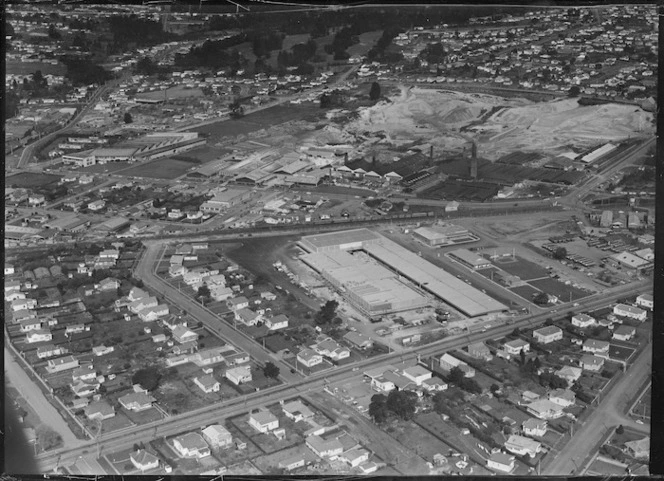 New Lynn, Waitakere City, Auckland, with shopping centre under construction