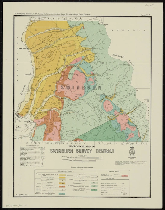 Geological map of Swinburn Survey District / drawn by G.E. Harris.