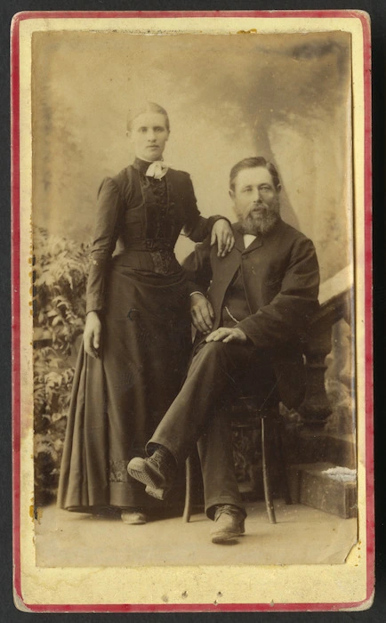 Pollard, Edwin (Wellington) fl 1883-1900 :Portrait of unidentified man and woman