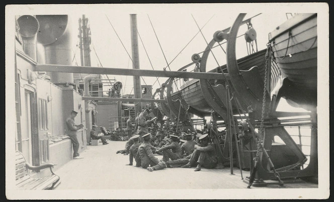 Deck scene on the troopship Maunganui