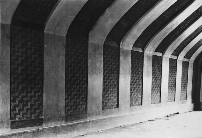 Interior detail of Wai-Herehere Meeting House, Koroniti