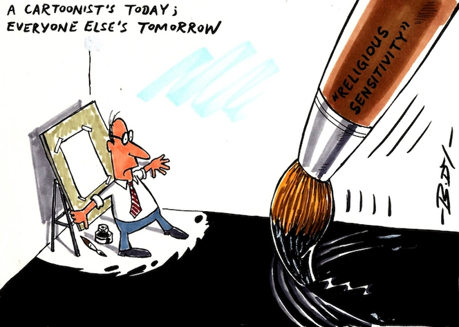 A cartoonist's today; Everyone else's tomorrow. "Religious sensitivity". 5 February 2006