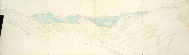 Haast, Johann Franz Julius von, 1822-1887: Ashburton Glacier. 14 Mai 1861