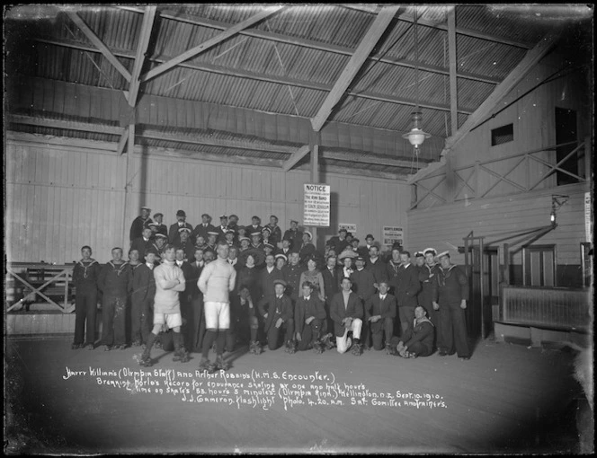 Endurance roller skating, Olympia Rink, Wellington - Photograph taken by J J Cameron