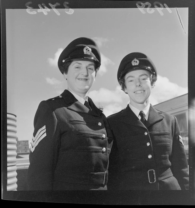 Two unidentified New Zealand Army welfare officers about to leave for Malaya