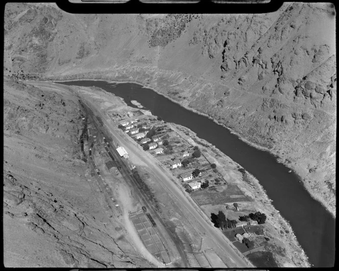 Railway junction and settlement, Hartley Reach, Cromwell, New Zealand