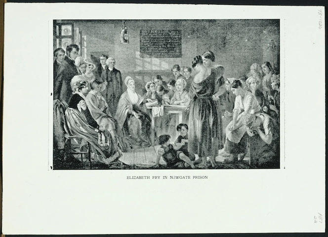 Artist unknown :Elizabeth Fry in Newgate Prison, [1816 or 1823. 1928]