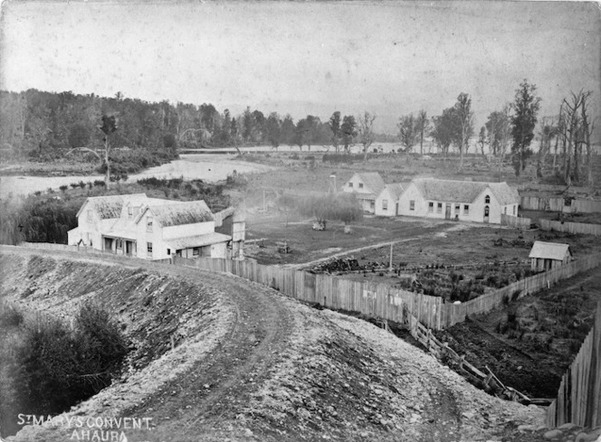 Scene at Ahaura with St Mary's Convent, and the boarding school known as the Academy