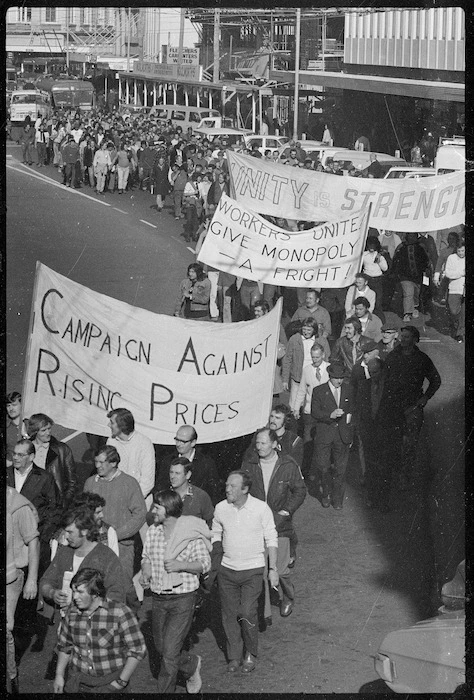 Campaign Against Rising Prices protest march, Wellington