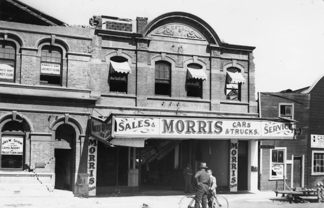 Business premises in Market Street, Hastings, after the earthquake of 1931