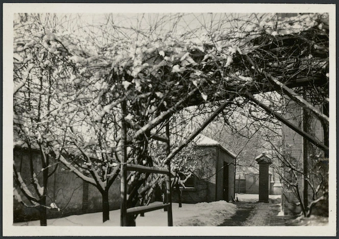 Grounds of the student hostel under snow, China