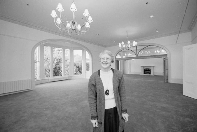 Margaret Palmer in the main function room of Premier House, Wellington - Photograph taken by Phil Reid