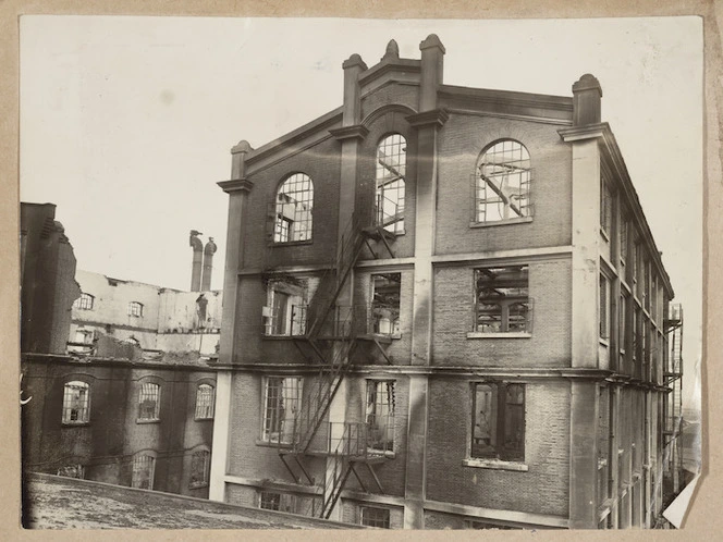 Burnt out flour mill, Shanghai, China