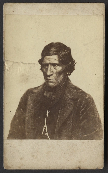 Richards, E S (Wellington) fl 1862-1873 :Portrait of Kawana Hunia Paipai, Gov. Paipai, Native Contingent Wanganui