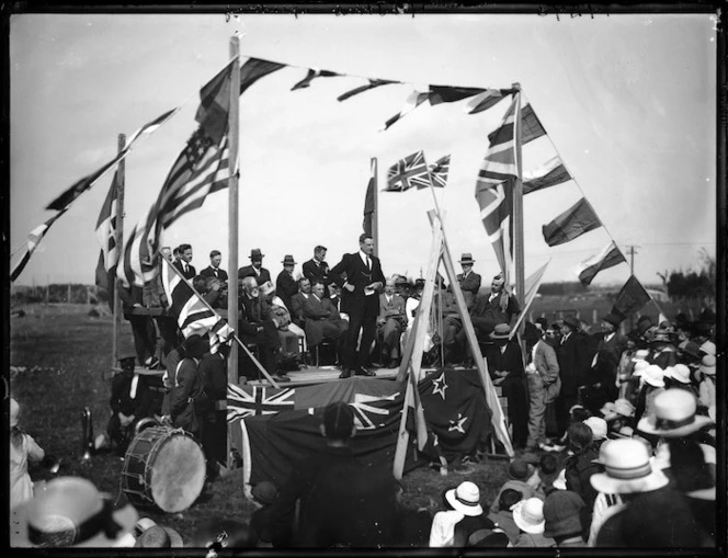 The laying of the foundation stone for the new Stratford Technical High School