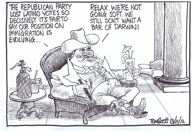 Scott, Thomas, 1947- :'The Republican Party lost Latino votes so decisively it's fair to say our position on immigration is evolving.' 13 November 2012