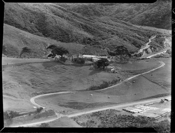 Homestead and farm buildings at Otari Farm, Wadestown, Wellington