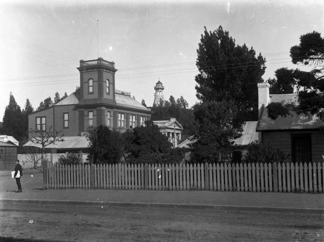 Wanganui fire station and bell tower, next to the Borough Council Chambers