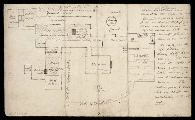 [Hobhouse, Mary, d 1864 :[Plan of Bishop Hobhouse's residence & chapel, Nelson, 1860].