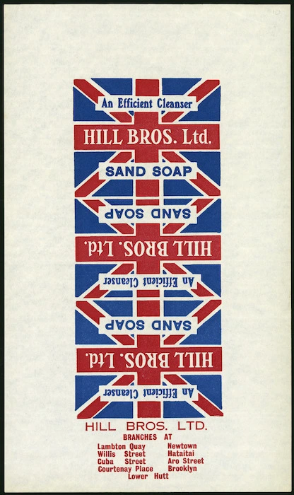 Hill Bros Ltd :Sand soap; an efficient cleanser [Wrapper. 1940s?]