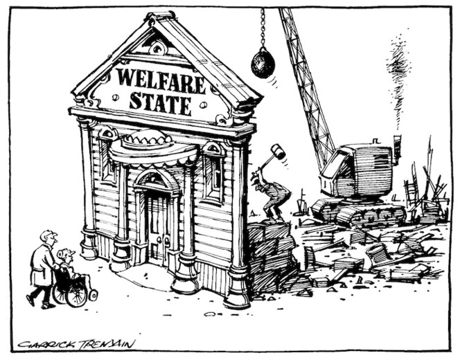 Tremain, Garrick fl 1990s :Welfare State. Otago Daily Times. 16 February, 1994.