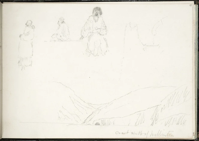 [Lysaght, Mary Grace Caroline] 1850?-1935 :Coast north of Wellington [and figure studies. 1880-1920]