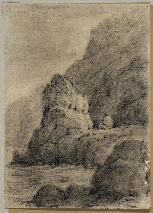 Swainson, William, 1789-1855 :Rocky Point road from the Hutt to Wellington. 1846.