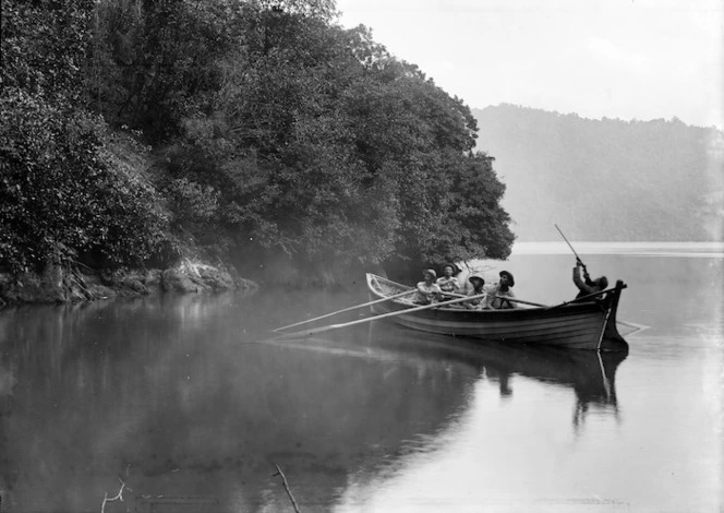 Shooting party at Shag Cove, Pelorus Sound