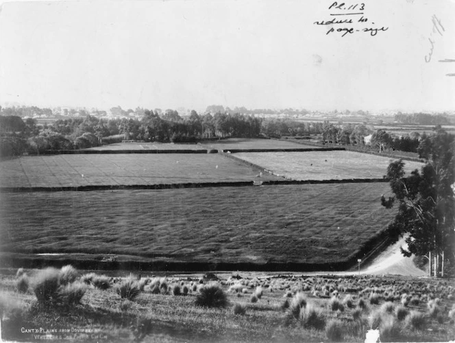 Edmund Wheeler & Son, fl 1872-1914 : View of the Canterbury Plains from Governors Bay Road