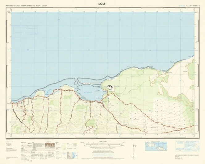 Asau [electronic resource] compiled from multiplex instrument plots by the Department of Lands and Survey, New Zealand, and field interpretation of aerial photographs by the Department of Lands and Survey, Western Samoa; final drawings are by the Department of Lands and Survey, Western Samoa; drawn by E. Iese and P. Ioane.