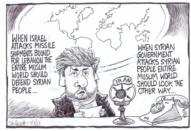 Scott, Thomas, 1947- :'When Israel attacks missile shipments bound for Lebanon the entire Muslim world should defend Syrian people...' 7 February 2013