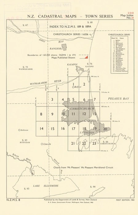 Index to N.Z.M.S. 189 & 189A. Christchurch series 1:6336 [electronic resource].