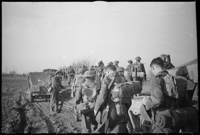 World War 2 New Zealand infantrymen, Faenza area, Italy