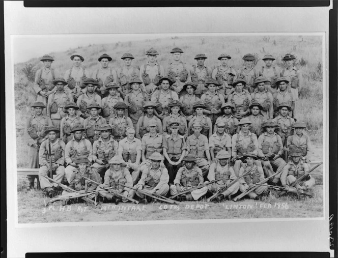 NZ Army 3 Pl HB Regiment, 19th intake, Linton Military Camp, February 1956