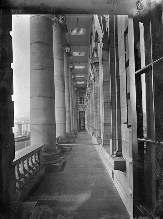 Marble columns in front loggia [Parliament Buildings]