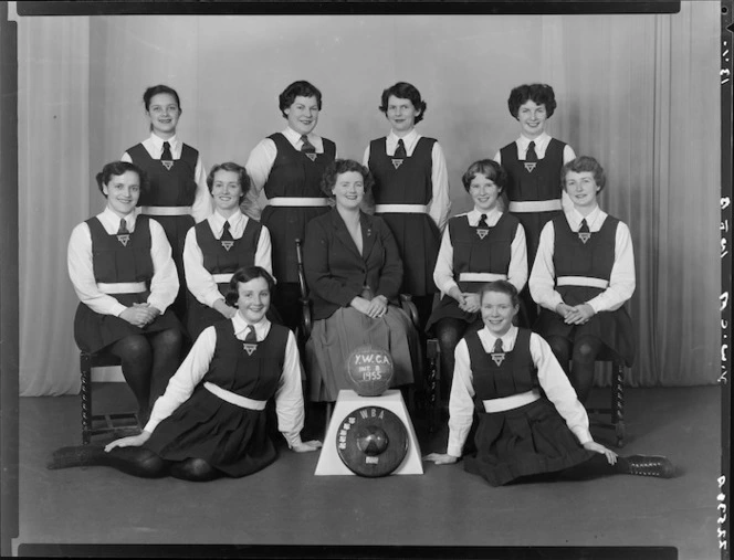 YWCA [Young Women's Christian Association] basketball club, intermediate B team, [Wellington?]