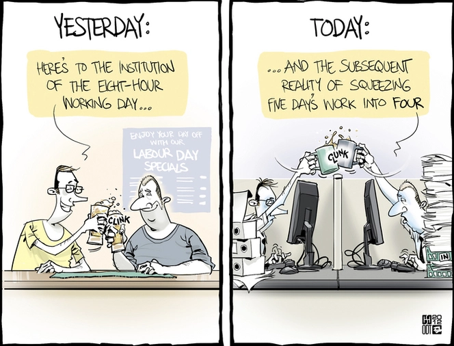 Smith, Hayden James, 1976- :'Here's to the institution of the eight-hour working day...' 23 October 2012