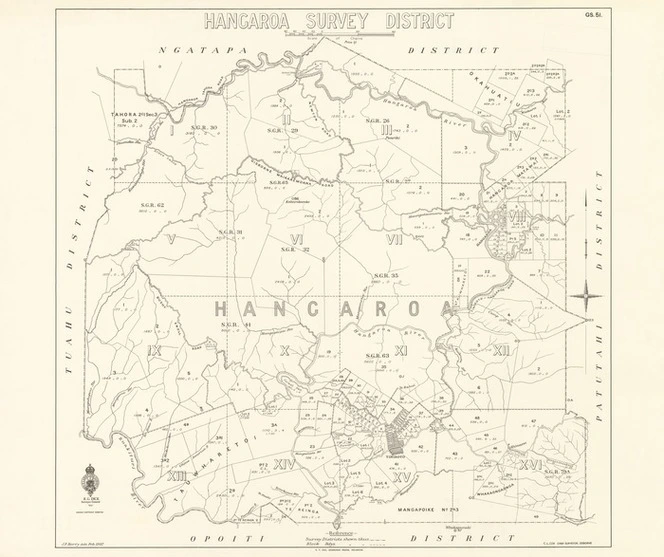 Hangaroa Survey District [electronic resource] / J.F. Berry delt., Feb. 1927.