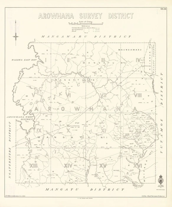 Arowhana Survey District [electronic resource] / K.V. Kennedy, delt., 1930