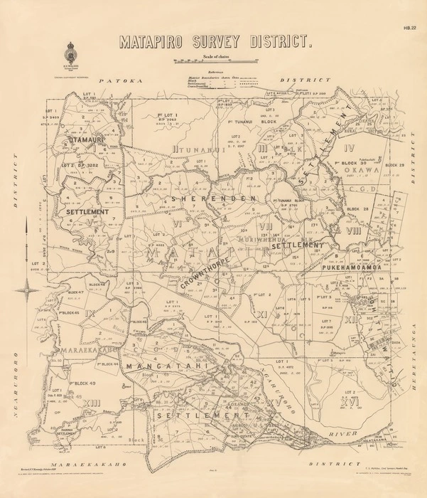 Matapiro Survey District [electronic resource] / K.V. Kennedy, October 1938.