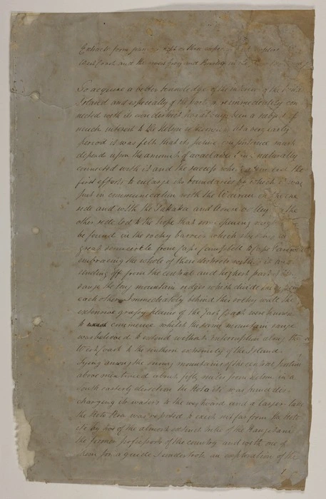 Brunner, Thomas, 1822-1874 : Extracts from journals kept on three expeditions to explore the West Coast and the rivers Grey and Buller