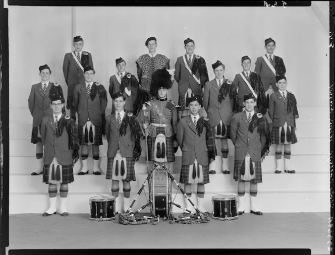 Scots College, Wellington, Pipe band, 1958