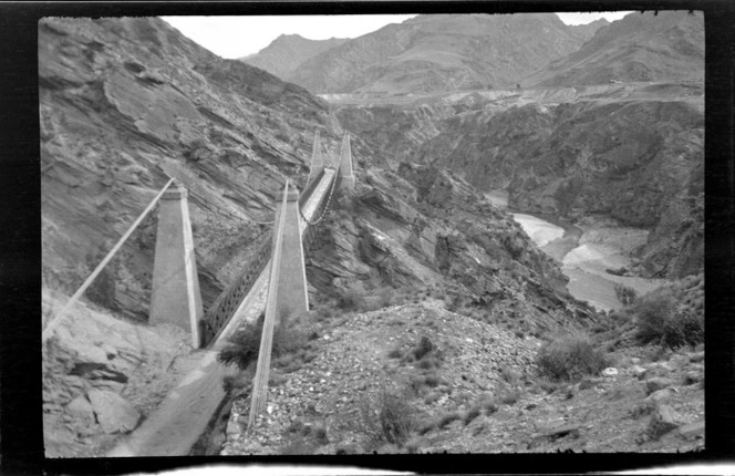 Skippers suspension bridge over the Shotover River, Central Otago