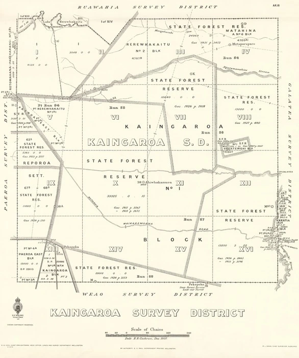 Kaingaroa Survey District [electronic resource] / delt. H.R. Cochran, Dec. 1937.