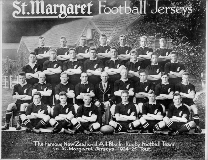 All Black team during the 1924-5 tour, Newton Abbot, England